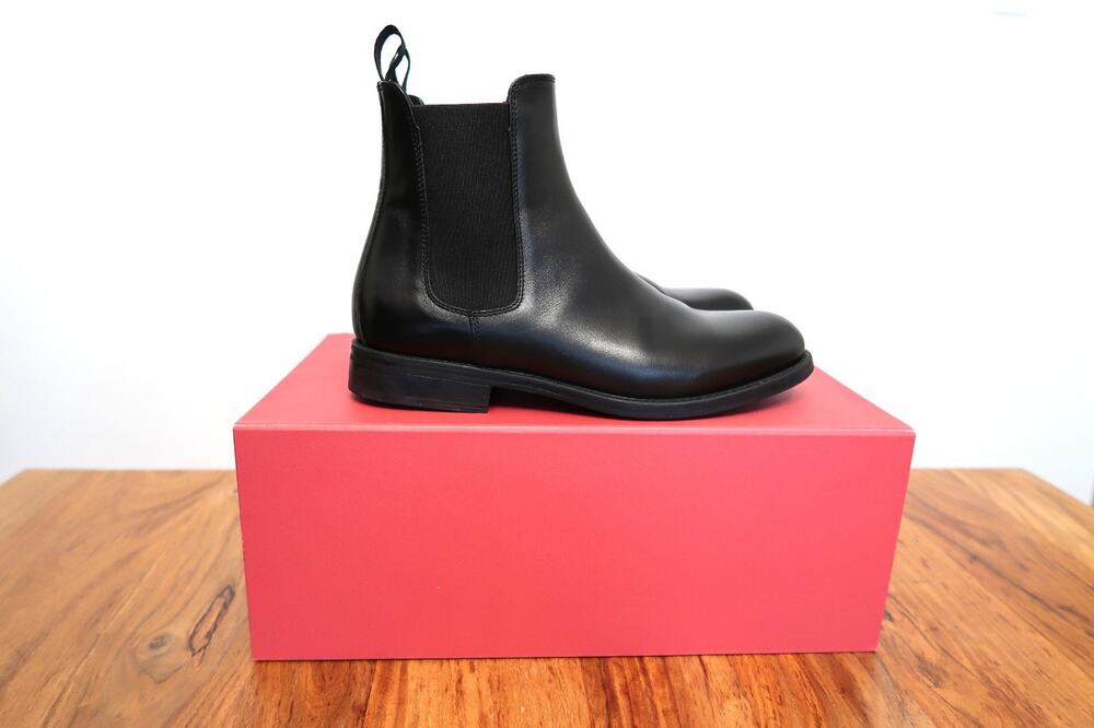 SCAROSSO Claudia Nera Leather Chelsea Boot Made Italy FARFETCH 38 8 NIB $495
